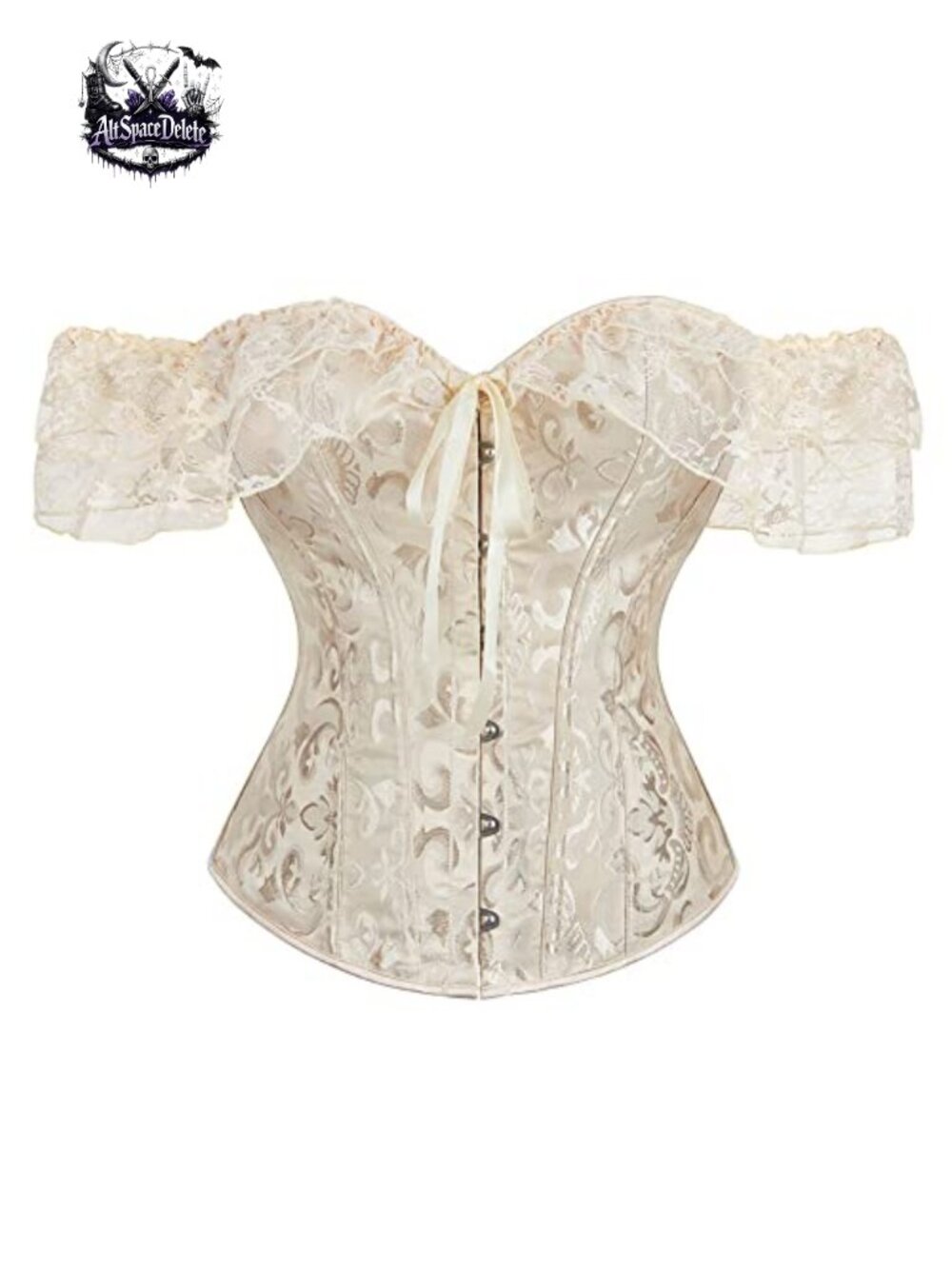 Lace Bustier Corset Top Overbust Lace Up Renaissance Steampunk Cosplay